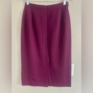 Vintage Marc D’Alcy Women’s 100% Wool Burgundy Pencil Skirt Size 8- EUC